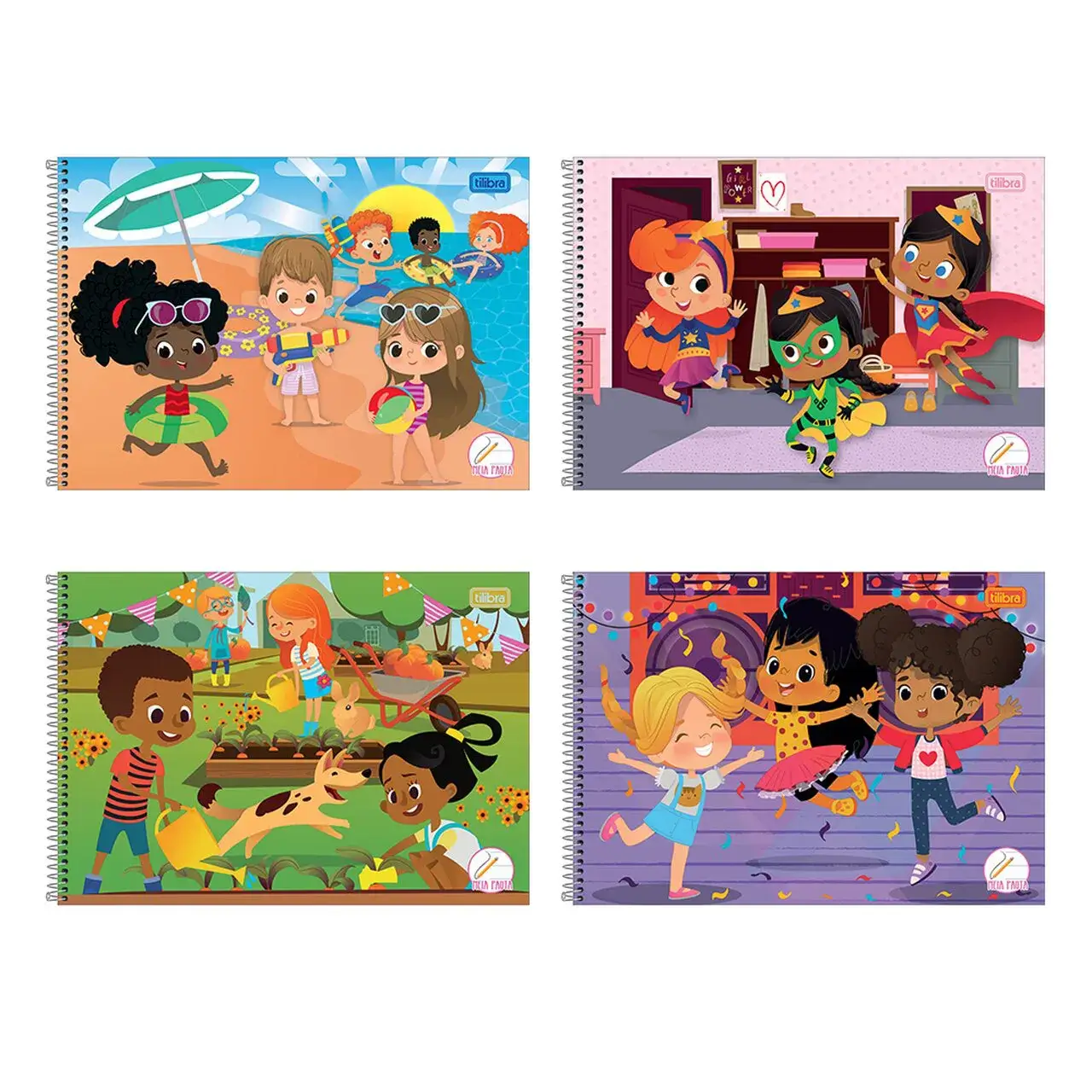 Caderno Meia Pauta Kids 40 Fls. - Tilibra (Capas Sortidas)