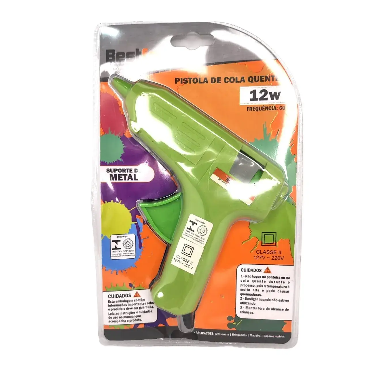 Pistola De Cola Quente Verde Bivolt 12 W UN. - Bestfer