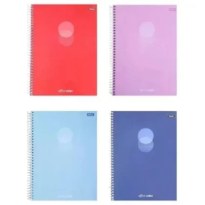Caderno Grande Capa Dura Espiral Office Color  80 Fls - Foroni  (Cores Sortidas)