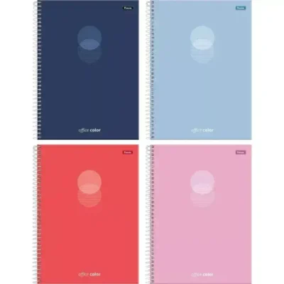 Caderno Grande Capa Dura Espiral Office Color 10 Matérias 160 Fls - Foroni  (Cores Sortidas)